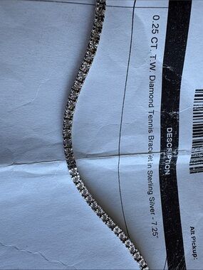 Sterling Silver Diamond Tennis Bracelet - Silver
